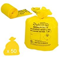 Hanfare CX50-CWMD2 - Bolsa para residuos clínicos (50 unidades)- color amarillo